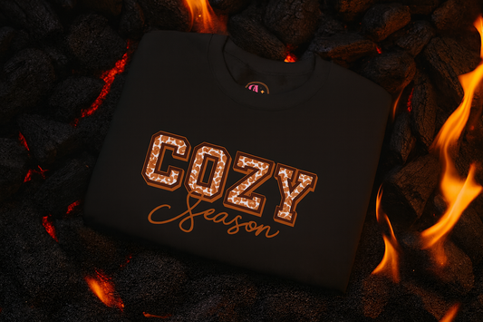 Cozy Season Crewneck Sweatshirt-Charcoal Black